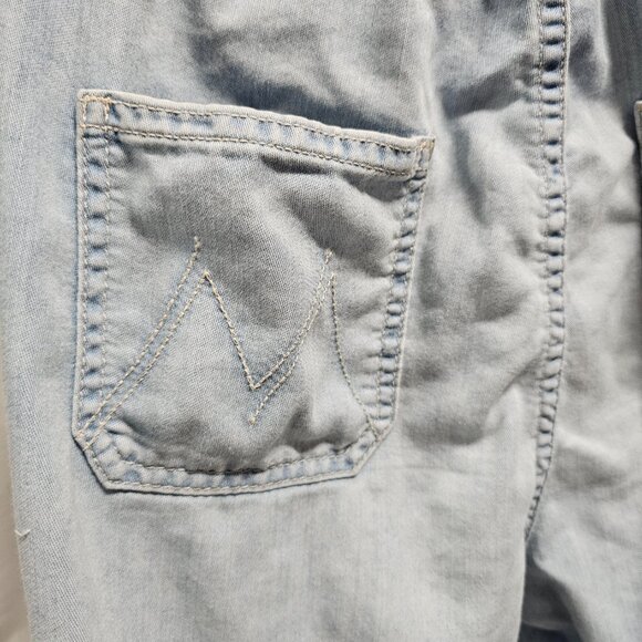 MOTHER Crop The Jumpsuit Sleeveless Light Blue Women Size S - Picture 10 of 16